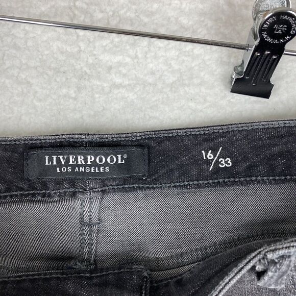 NWOT Liverpool Jeans Womens 16/33 Gray Abby High Rise Crop Skinny Button Fly - Picture 12 of 16